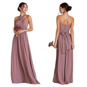 Birdy Grey Grace Convertible Chiffon Bridesmaid Dress in Dark Mauve Small